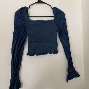 Ruched Shirt with puff shoulders